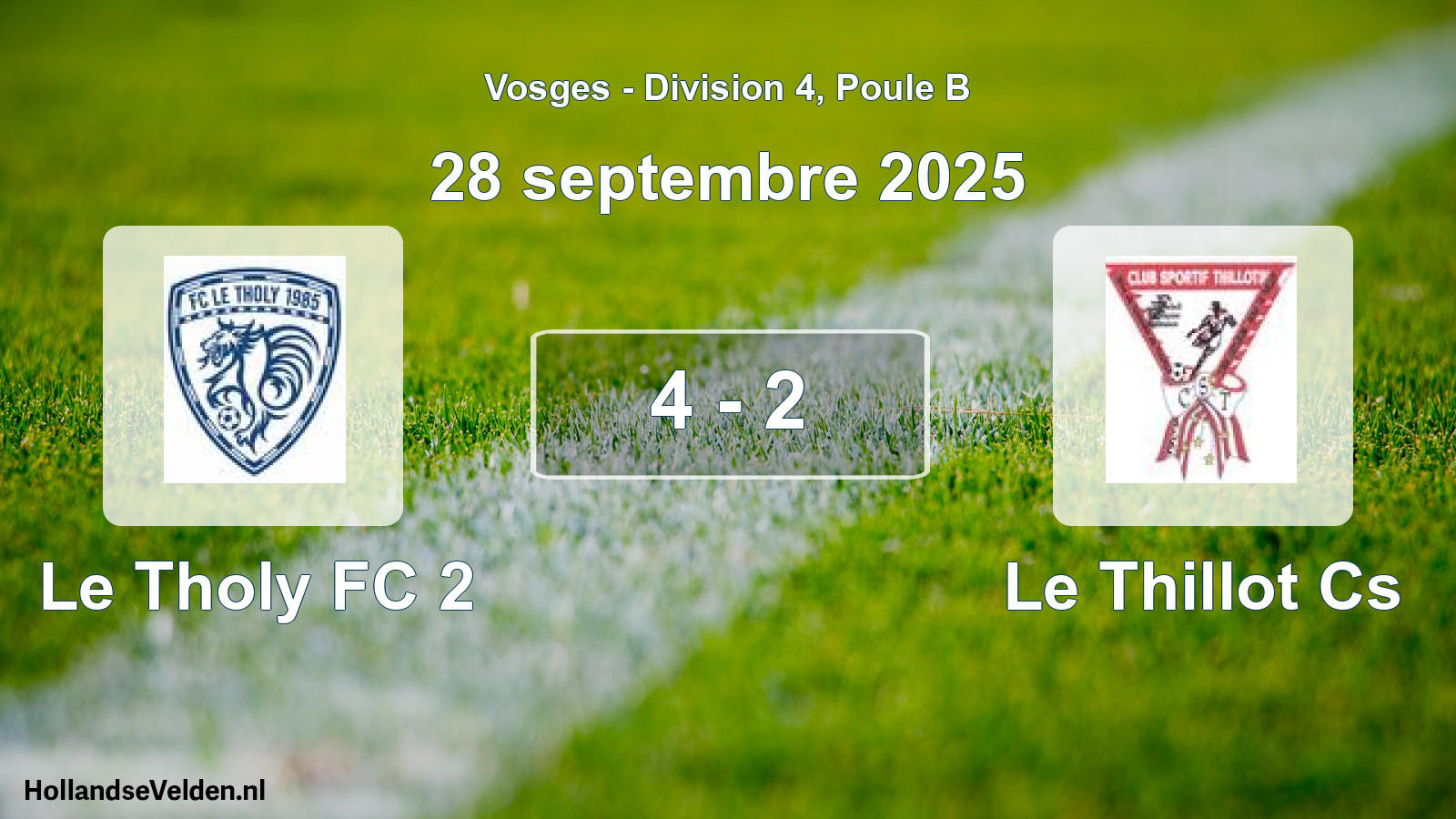 Total number of matches played: Le Tholy FC 2 - Le Thillot Cs 4 - 2 (28 September 2025)
