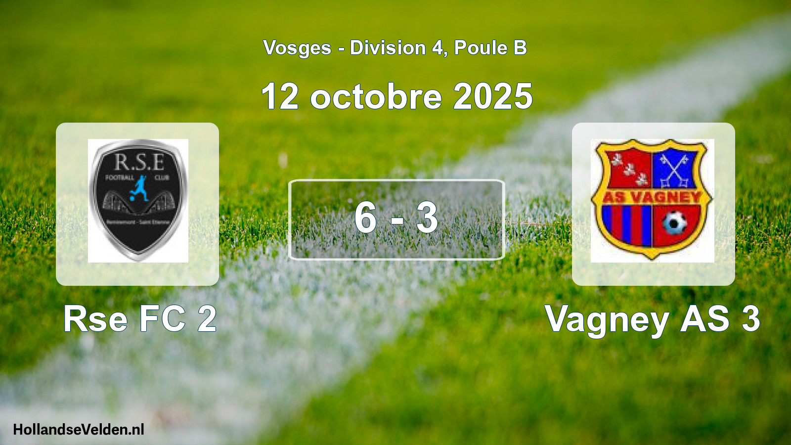Match joué: Rse FC 2 - Vagney AS 3 6 - 3 (12 octobre 2025)