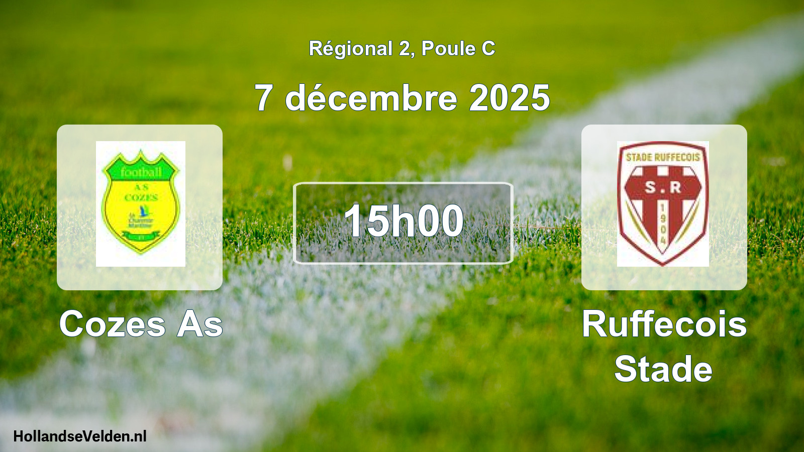 Geplande wedstrijd: Cozes As - Ruffecois Stade (7 décembre 2025)