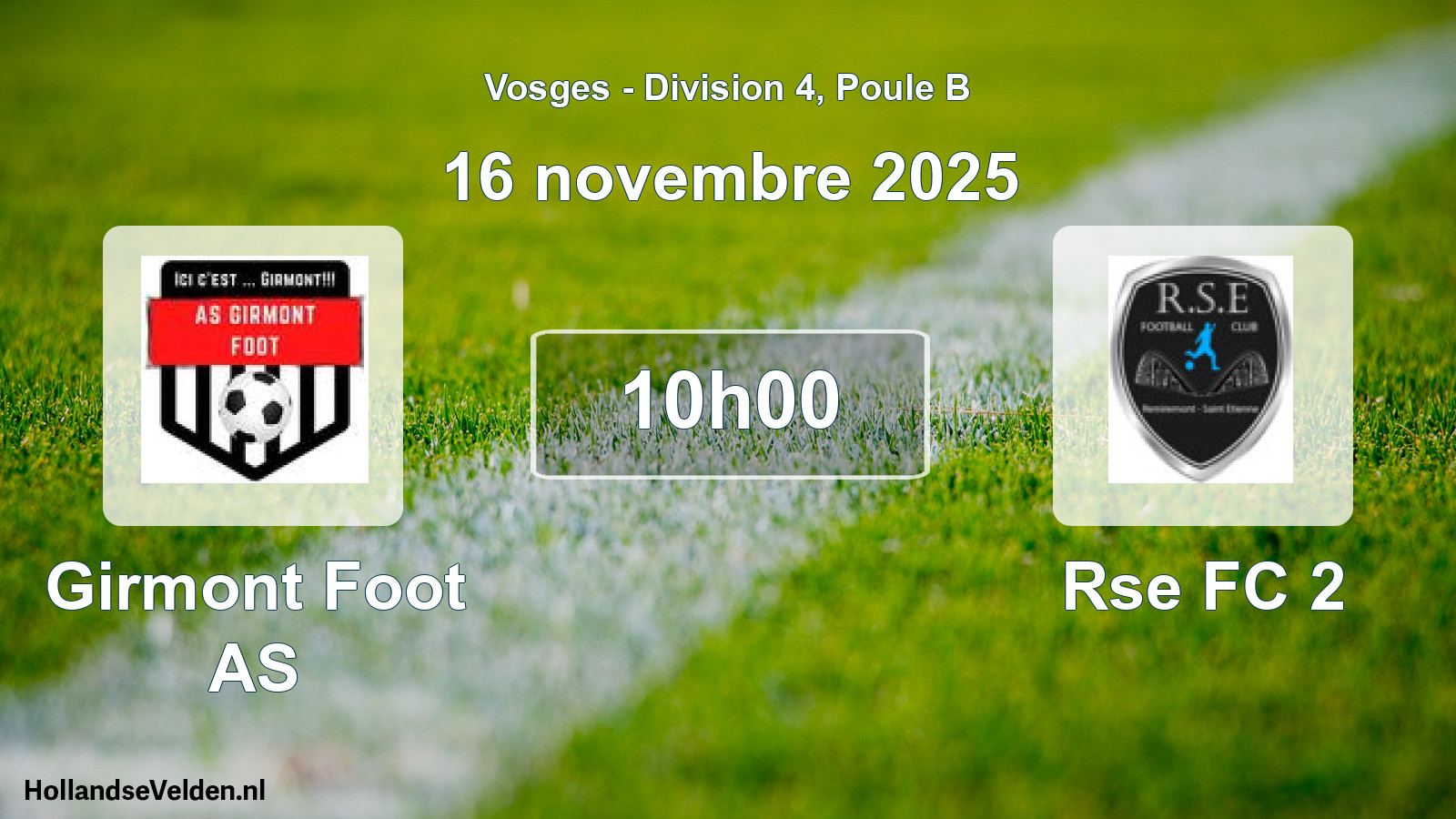 Match programmé: Girmont Foot AS - Rse FC 2 (16 novembre 2025)