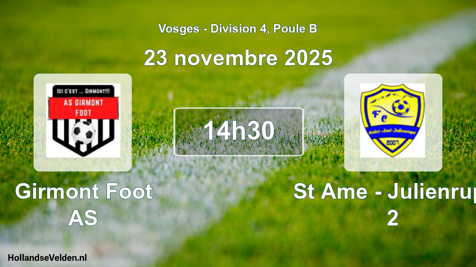 Scheduled Match: Girmont Foot AS - St Ame - Julienrupt 2 (23 November 2025)