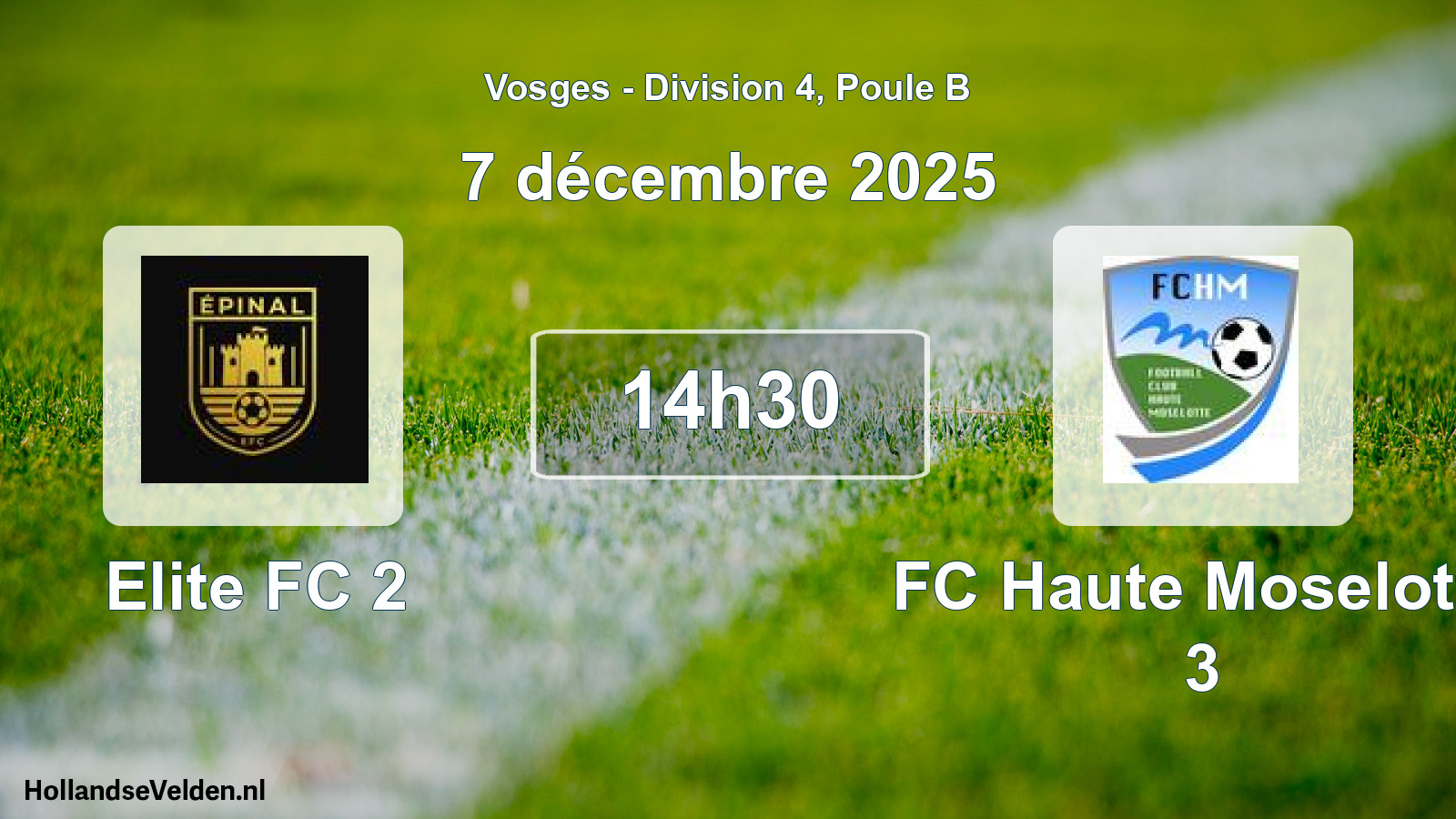 Match programmé: Elite FC 2 - FC Haute Moselotte 3 (7 décembre 2025)