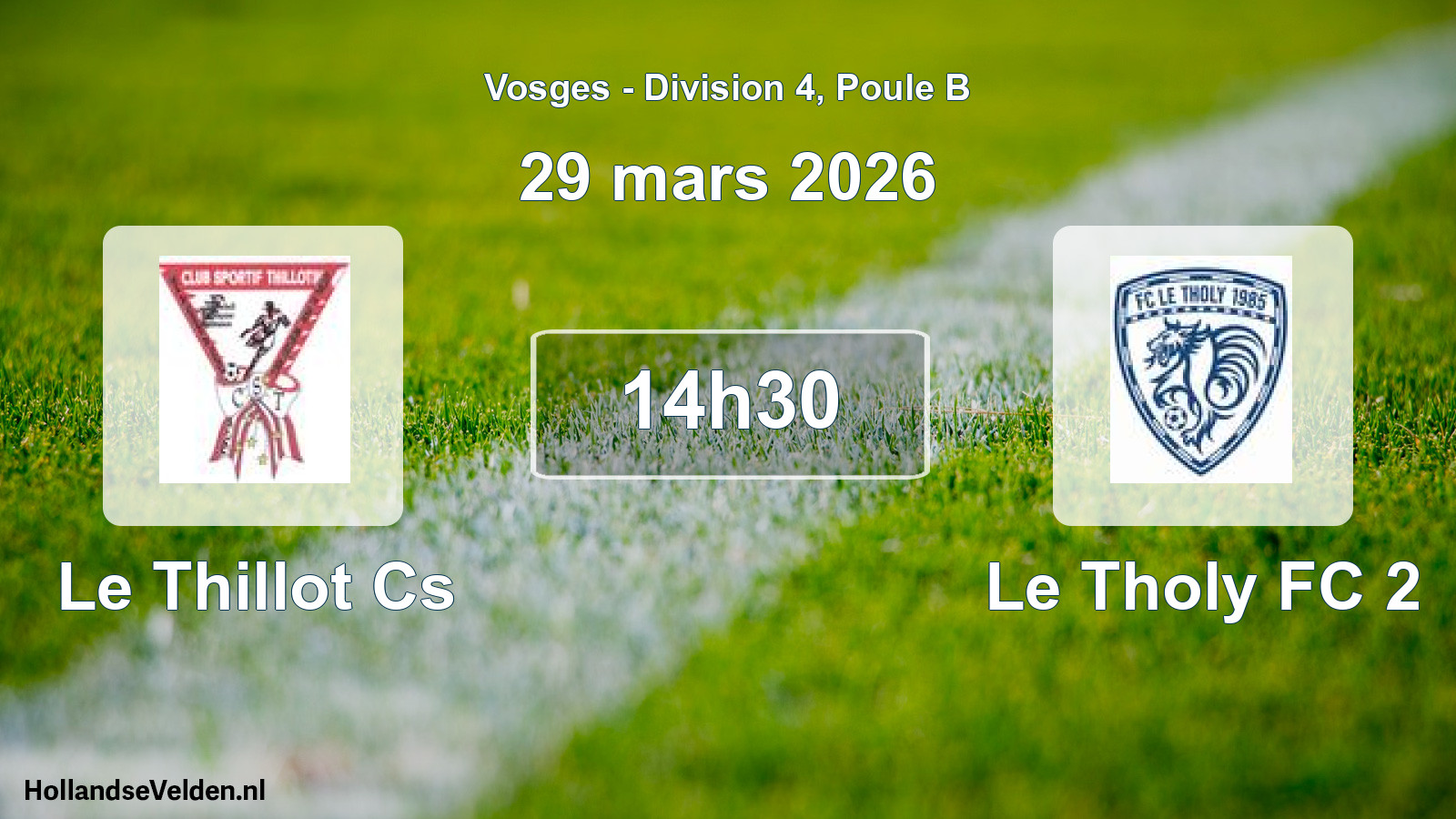 Match programmé: Le Thillot Cs - Le Tholy FC 2 (29 mars 2026)