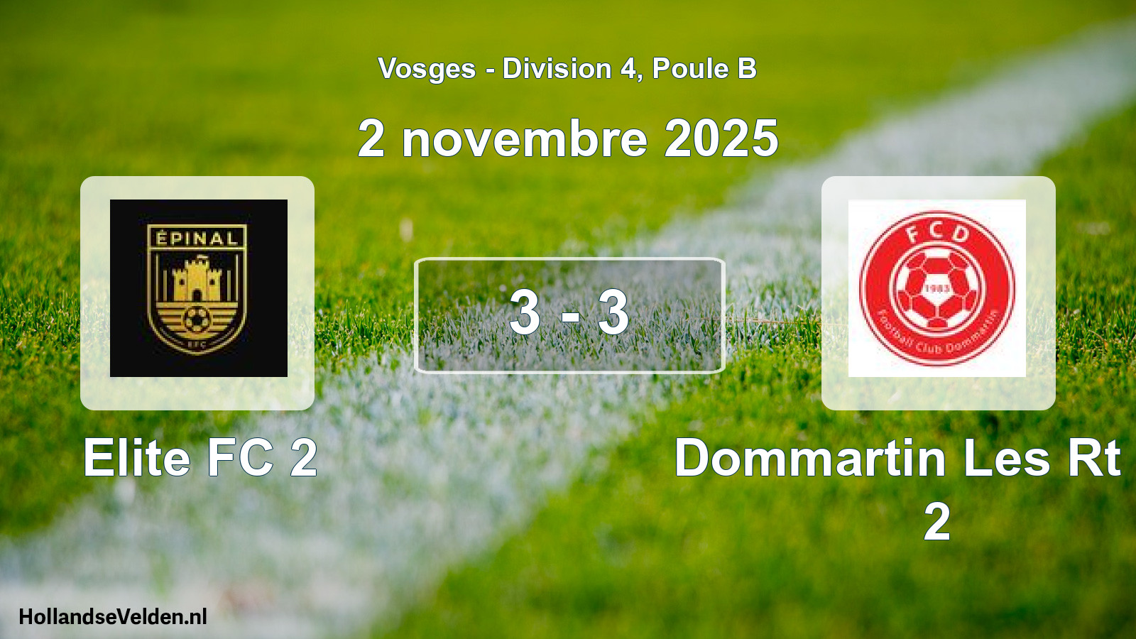 Match joué: Elite FC 2 - Dommartin Les Rt FC 2 3 - 3 (2 novembre 2025)