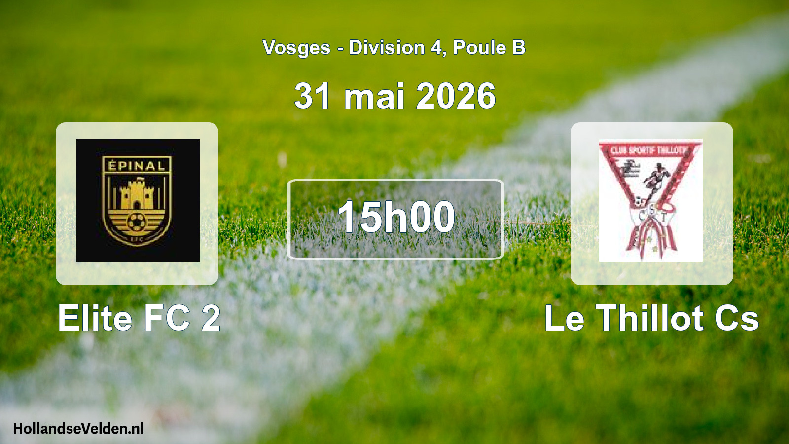 Match programmé: Elite FC 2 - Le Thillot Cs (31 mai 2026)