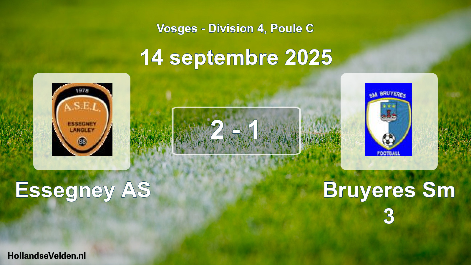 Match joué: Essegney AS - Bruyeres Sm 3 2 - 1 (14 septembre 2025)