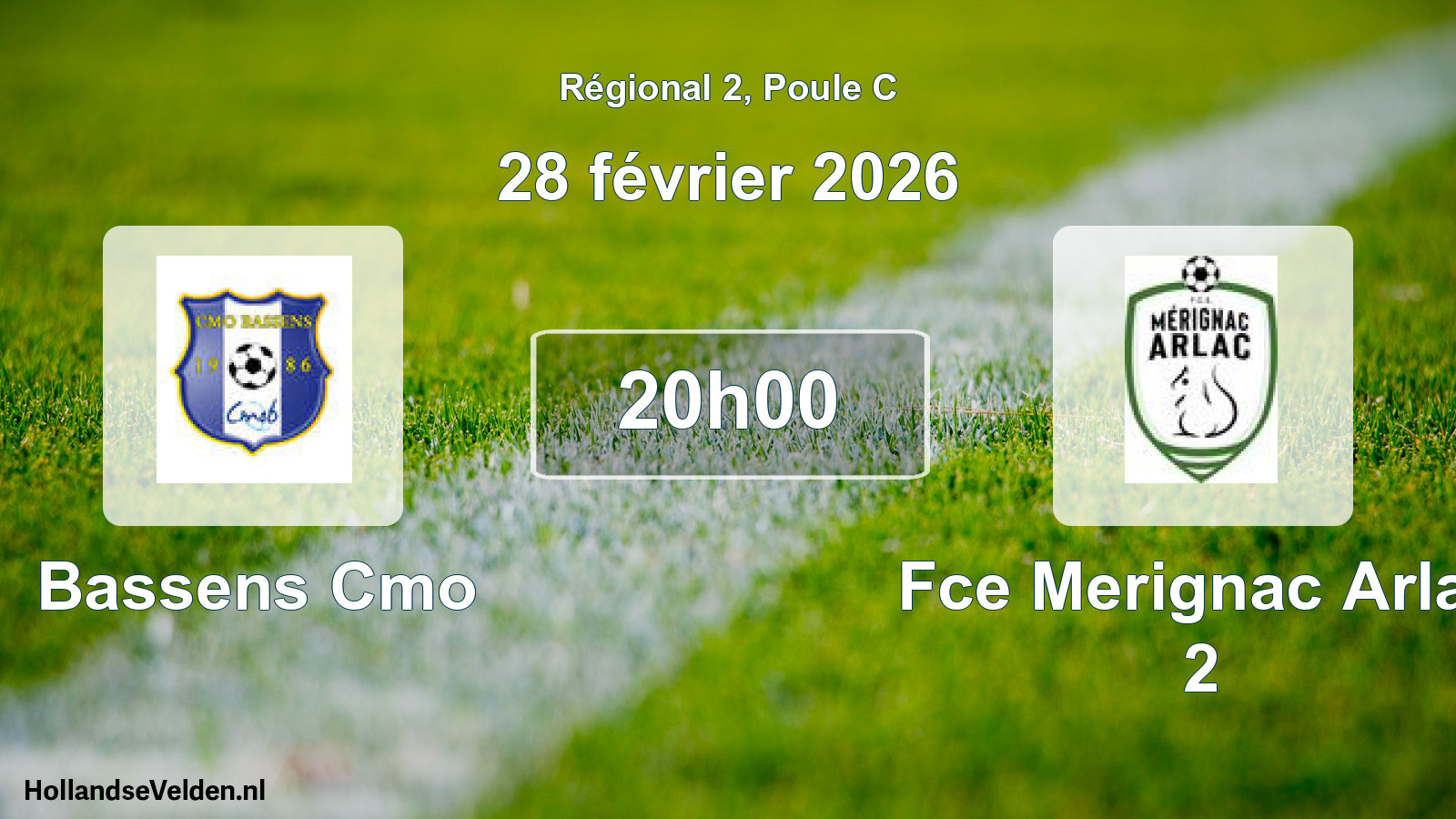 Geplande wedstrijd: Bassens Cmo - Fce Merignac Arlac 2 (28 februari 2026)