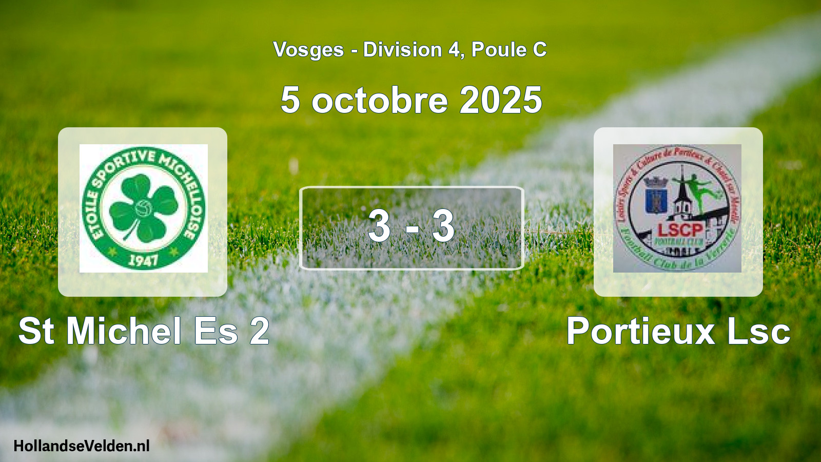 Match joué: St Michel Es 2 - Portieux Lsc 3 - 3 (5 octobre 2025)
