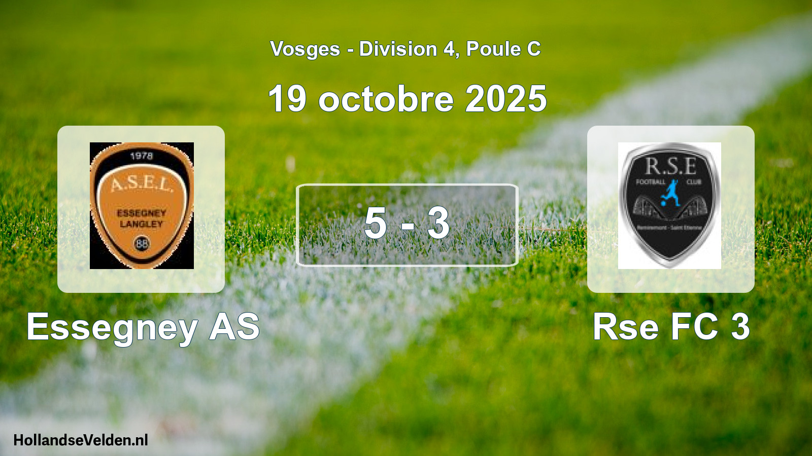 Total number of matches played: Essegney AS - Rse FC 3 5 - 3 (19 October 2025)