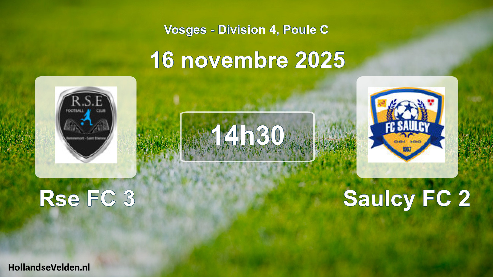 Match programmé: Rse FC 3 - Saulcy FC 2 (16 novembre 2025)