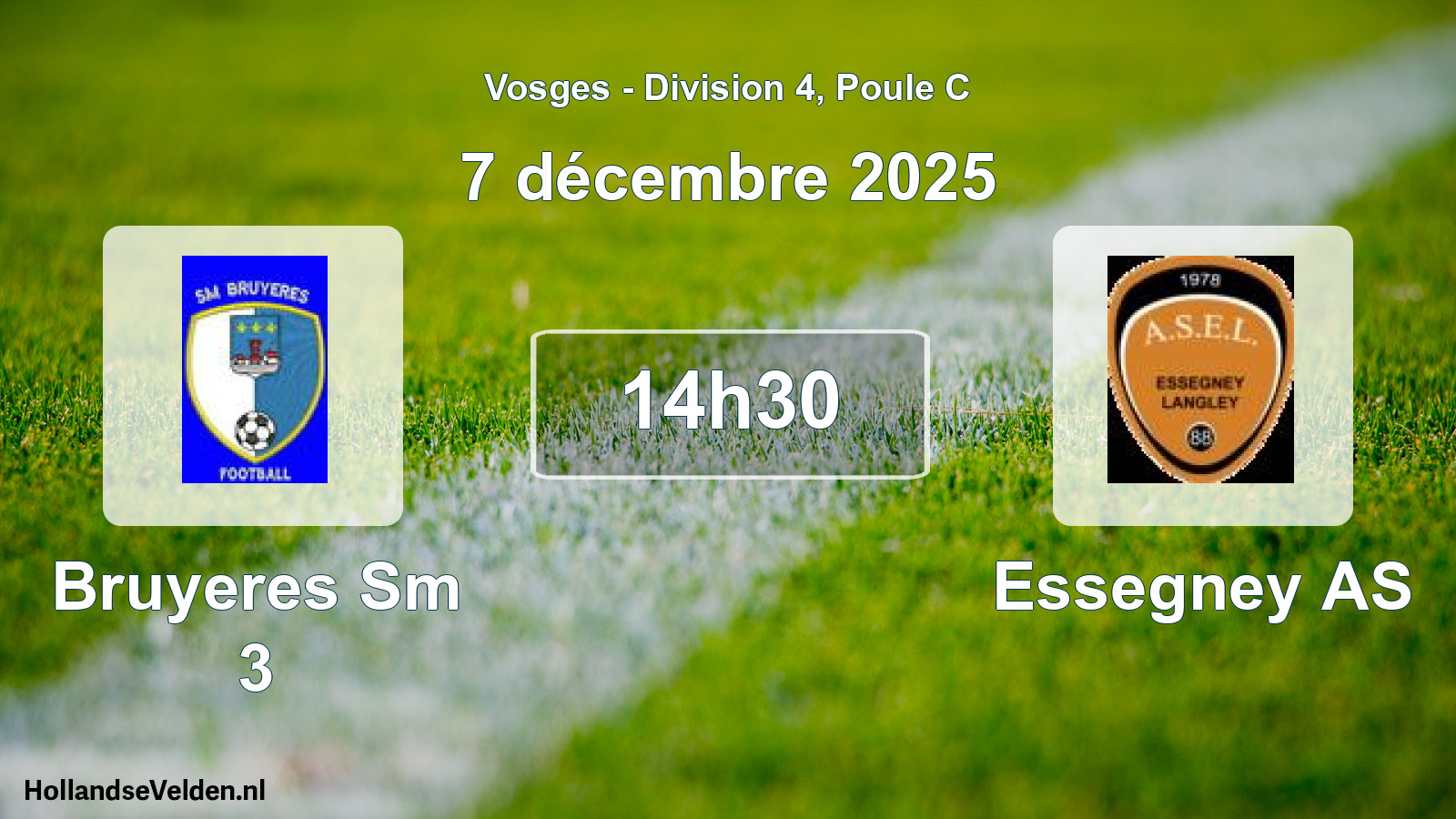 Match programmé: Bruyeres Sm 3 - Essegney AS (7 décembre 2025)