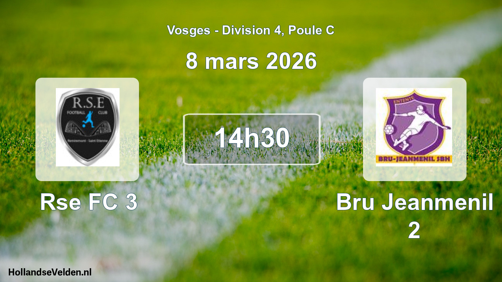 Match programmé: Rse FC 3 - Bru Jeanmenil 2 (8 mars 2026)