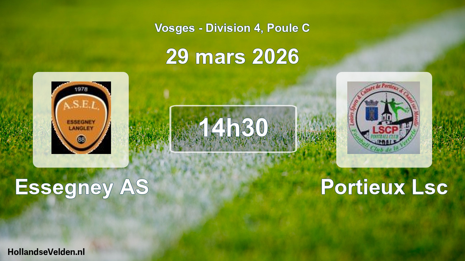Match programmé: Essegney AS - Portieux Lsc (29 mars 2026)