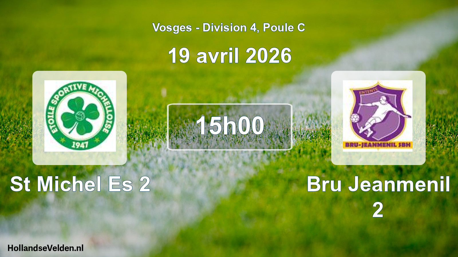 Match programmé: St Michel Es 2 - Bru Jeanmenil 2 (19 avril 2026)
