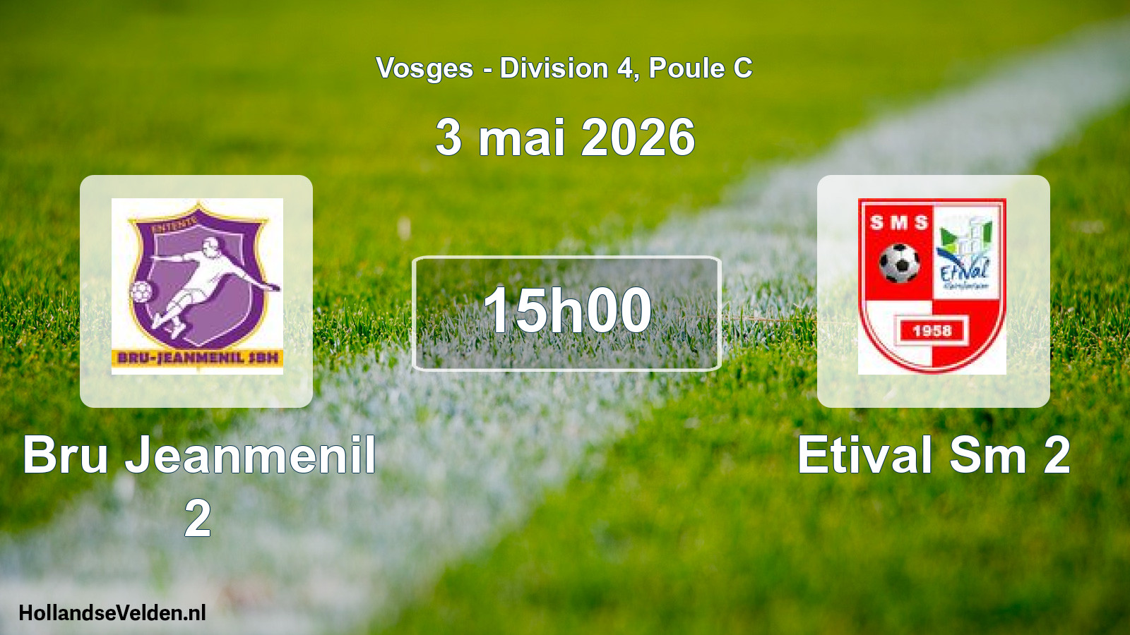 Match programmé: Bru Jeanmenil 2 - Etival Sm 2 (3 mai 2026)