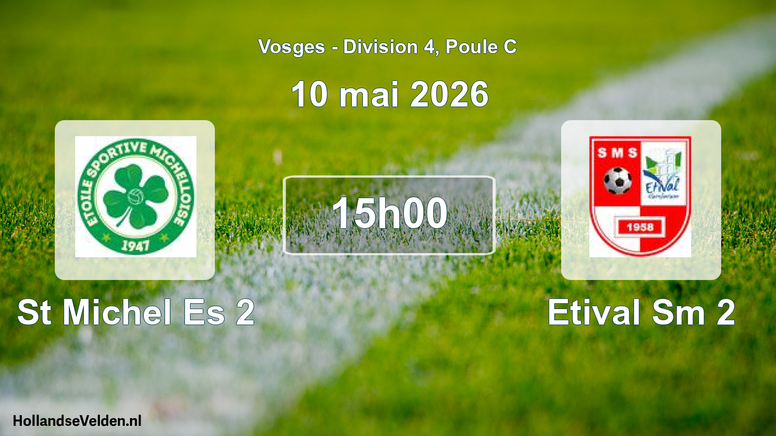Match programmé: St Michel Es 2 - Etival Sm 2 (10 mai 2026)