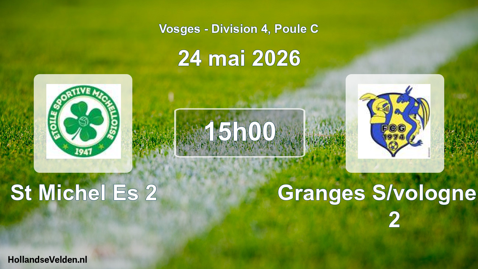 Match programmé: St Michel Es 2 - Granges S/vologne FC 2 (24 mai 2026)