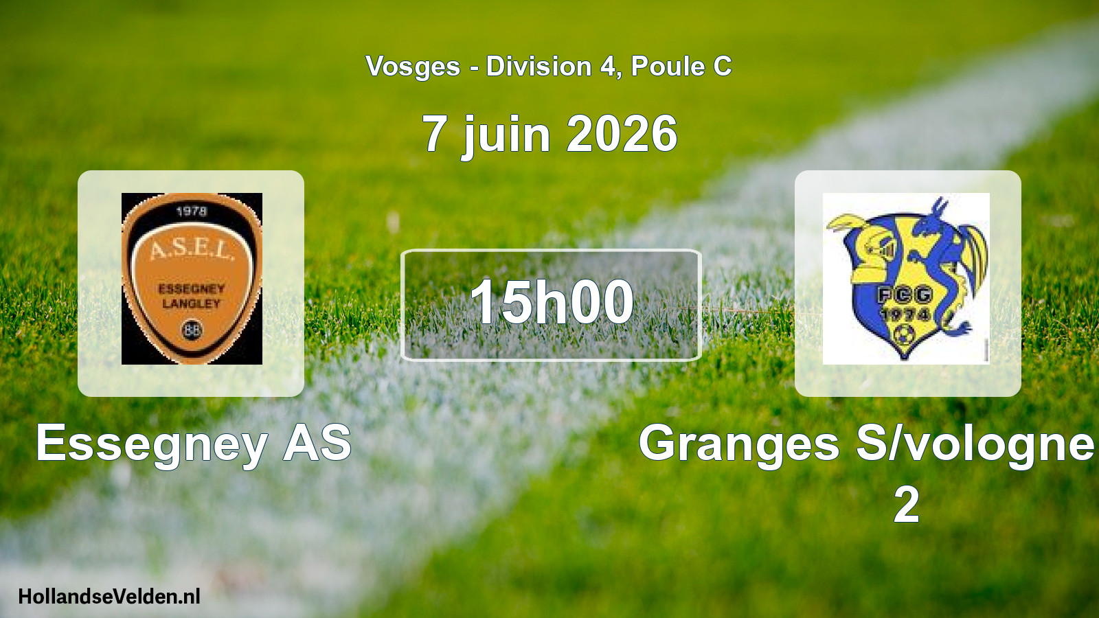 Match programmé: Essegney AS - Granges S/vologne FC 2 (7 juin 2026)