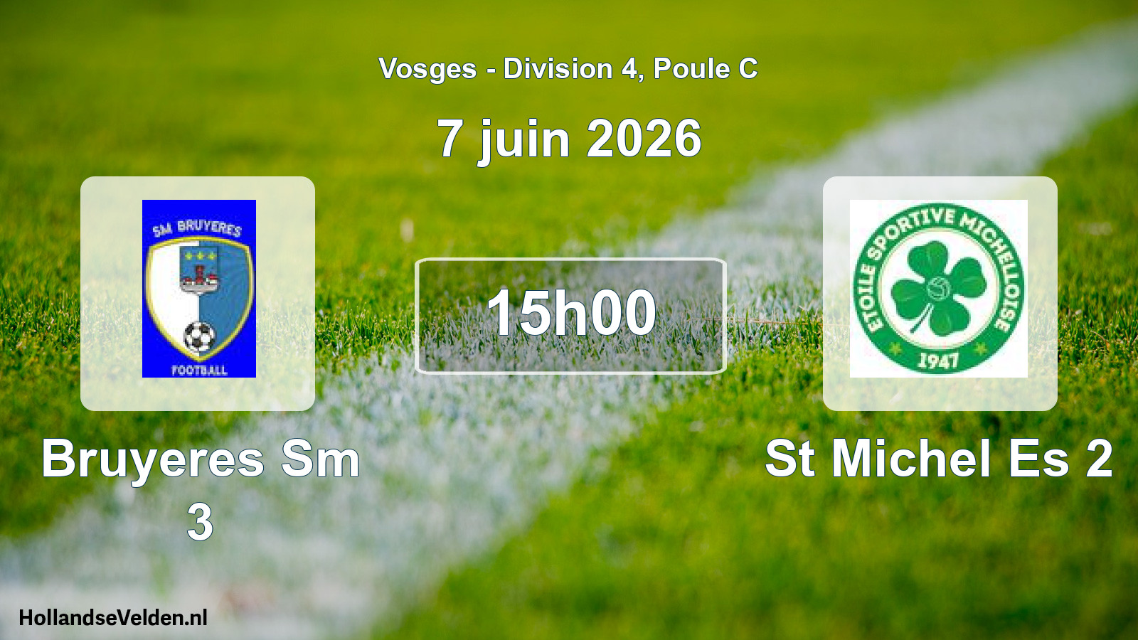 Match programmé: Bruyeres Sm 3 - St Michel Es 2 (7 juin 2026)
