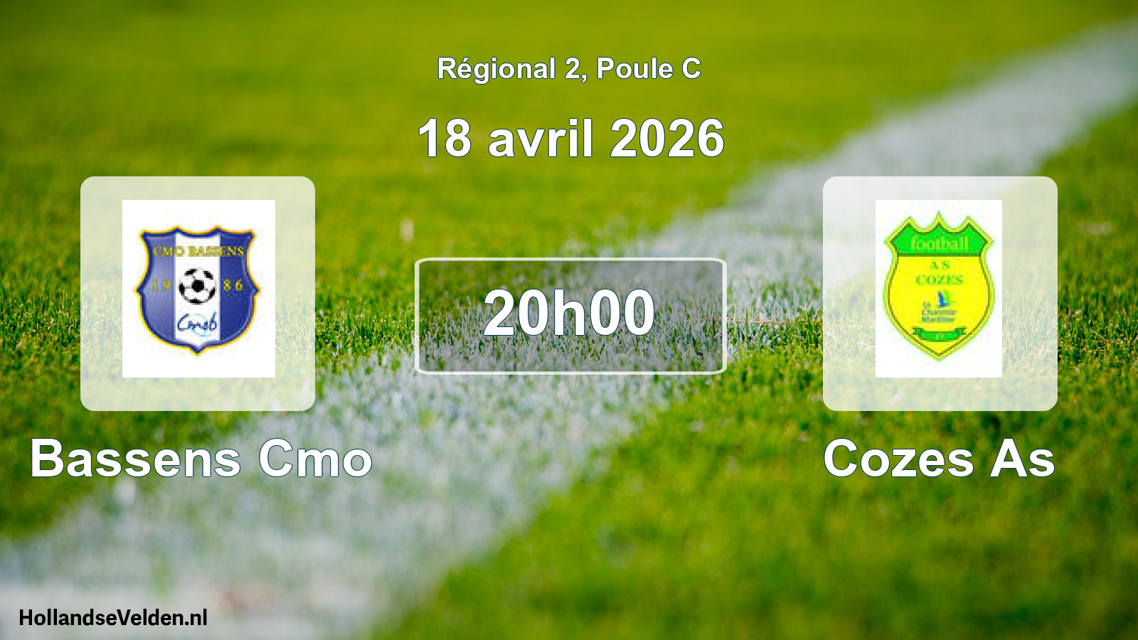 Geplande wedstrijd: Bassens Cmo - Cozes As (18 april 2026)