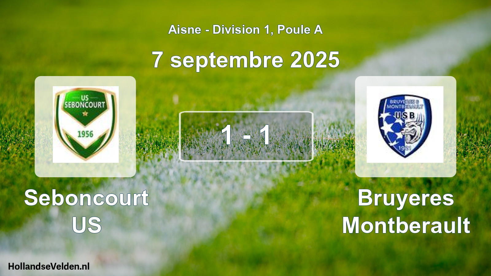 Gespeelde wedstrijd: Seboncourt US - Bruyeres Montberault 1 - 1 (7 september 2025)