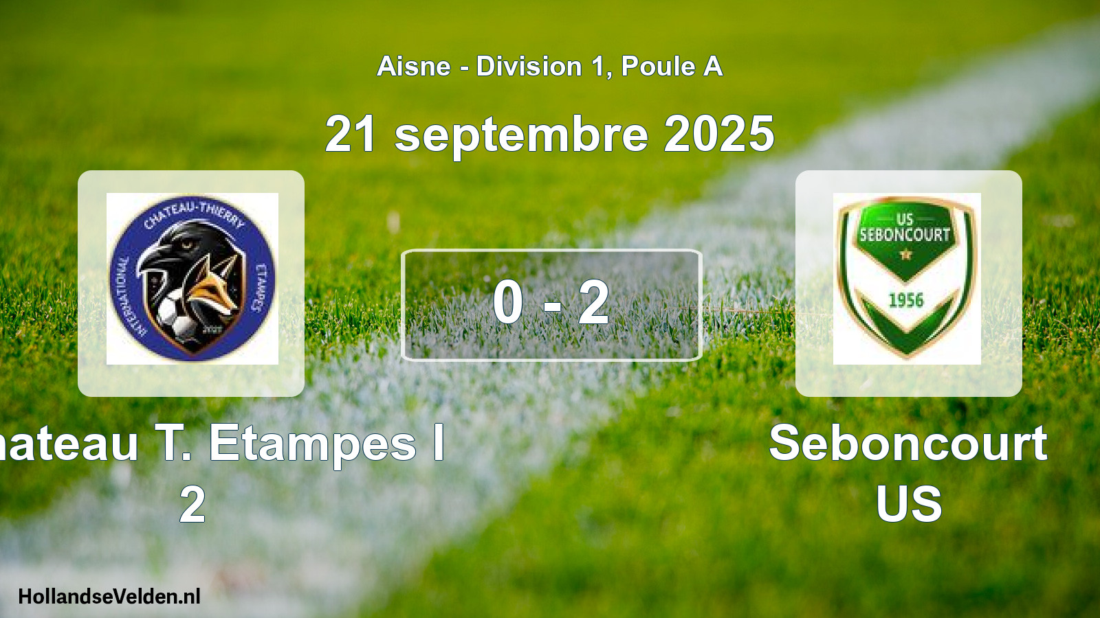 Gespeelde wedstrijd: Chateau T. Etampes I 2 - Seboncourt US 0 - 2 (21 september 2025)