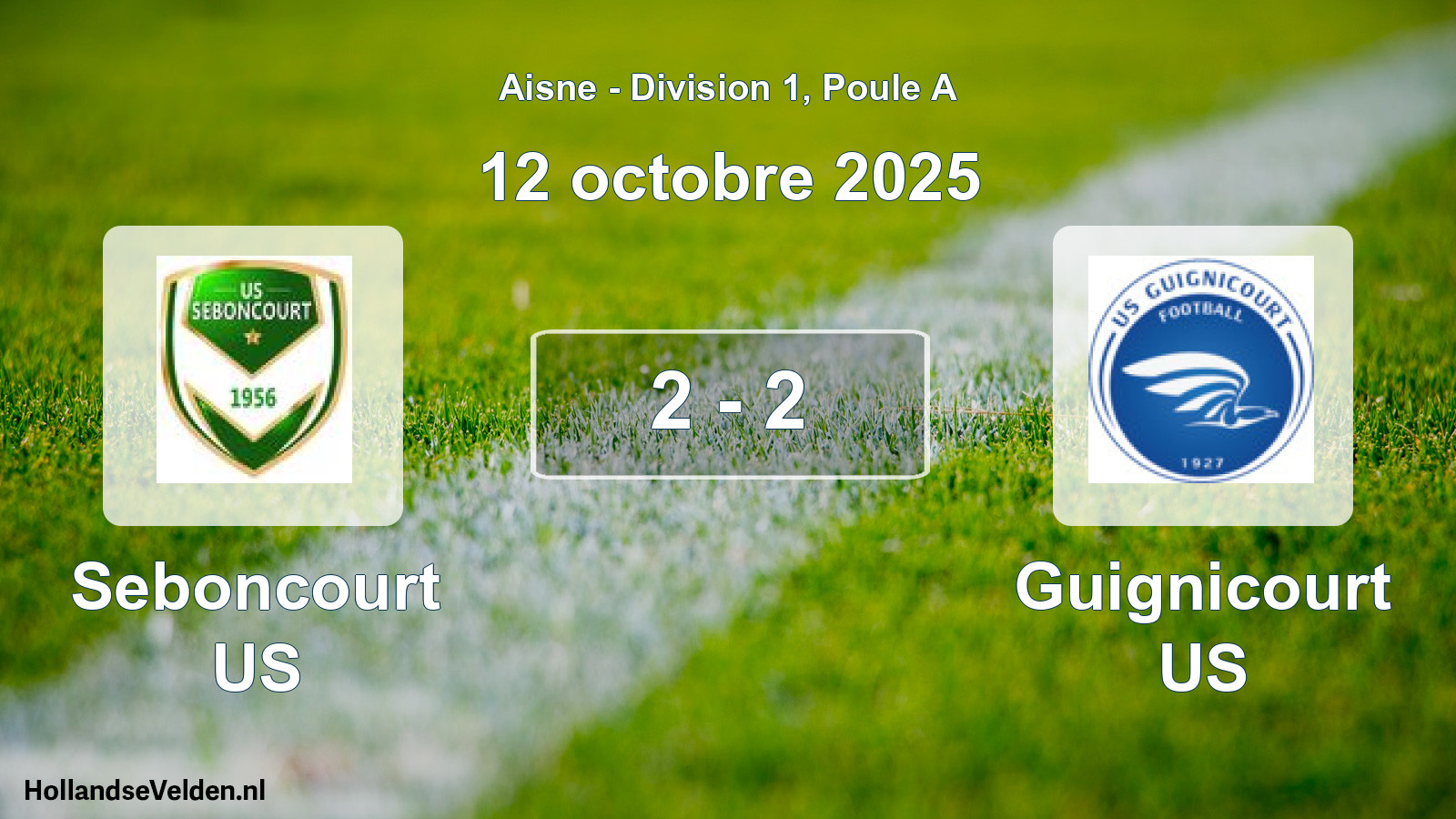 Gespeelde wedstrijd: Seboncourt US - Guignicourt US 2 - 2 (12 oktober 2025)