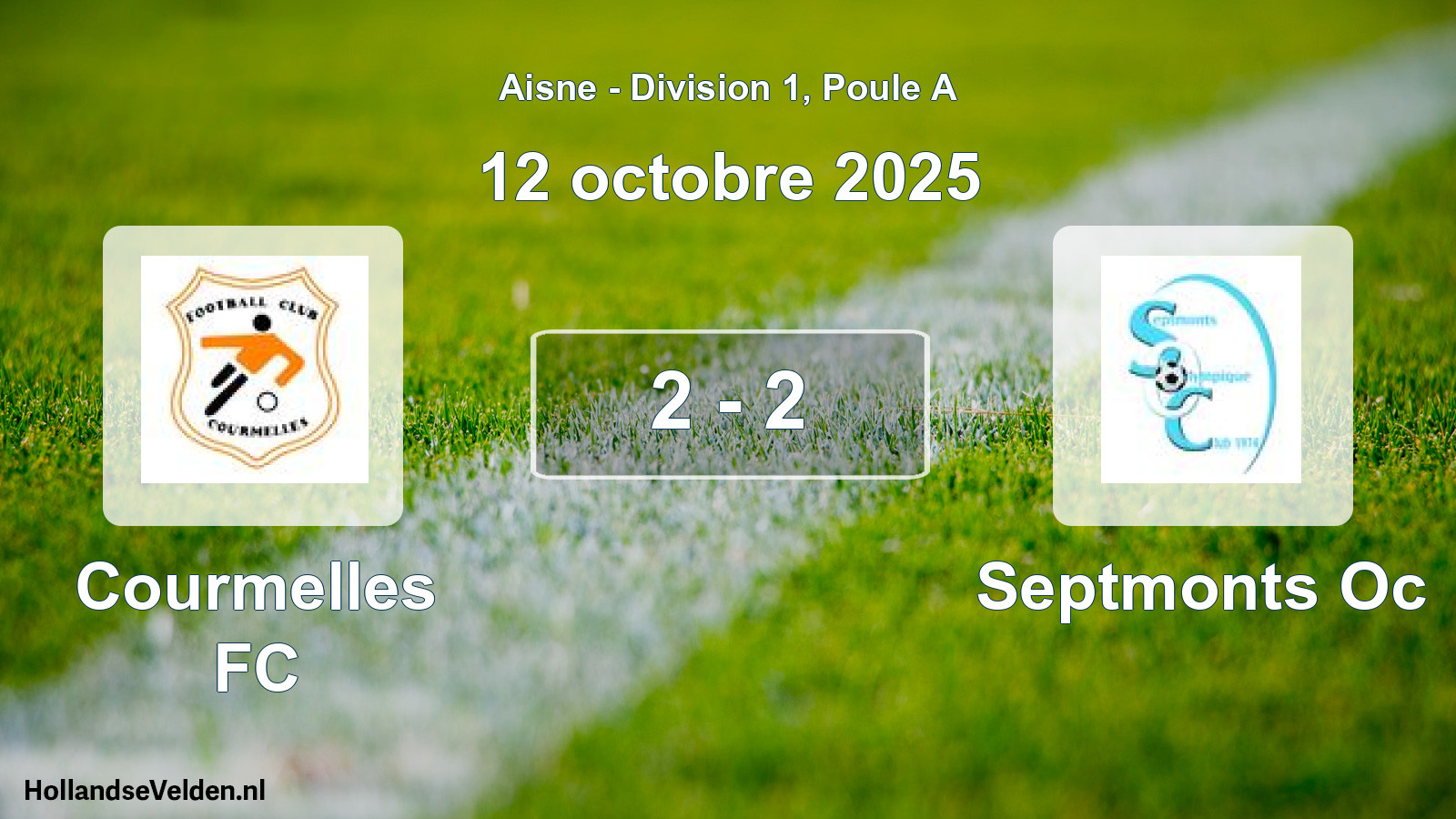 Match joué: Courmelles FC - Septmonts Oc 2 - 2 (12 octobre 2025)