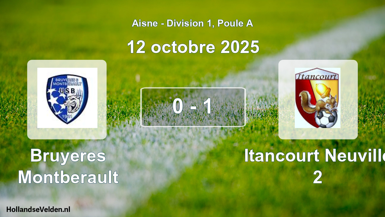 Match joué: Bruyeres Montberault - Itancourt Neuville 2 0 - 1 (12 octobre 2025)