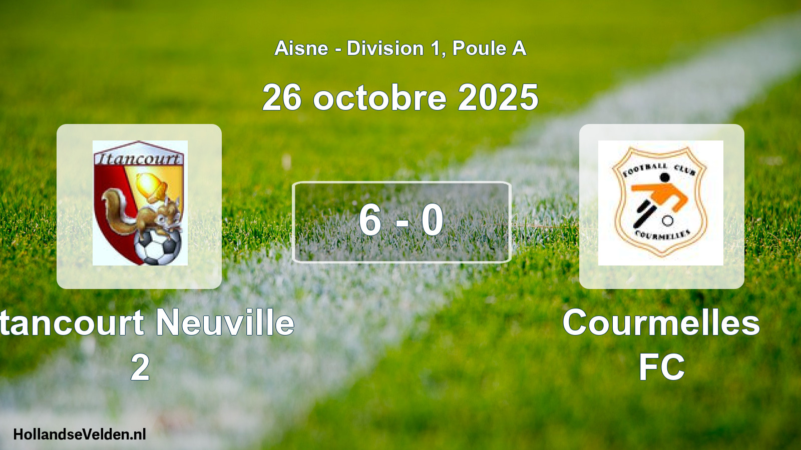 Gespeelde wedstrijd: Itancourt Neuville 2 - Courmelles FC 6 - 0 (26 oktober 2025)
