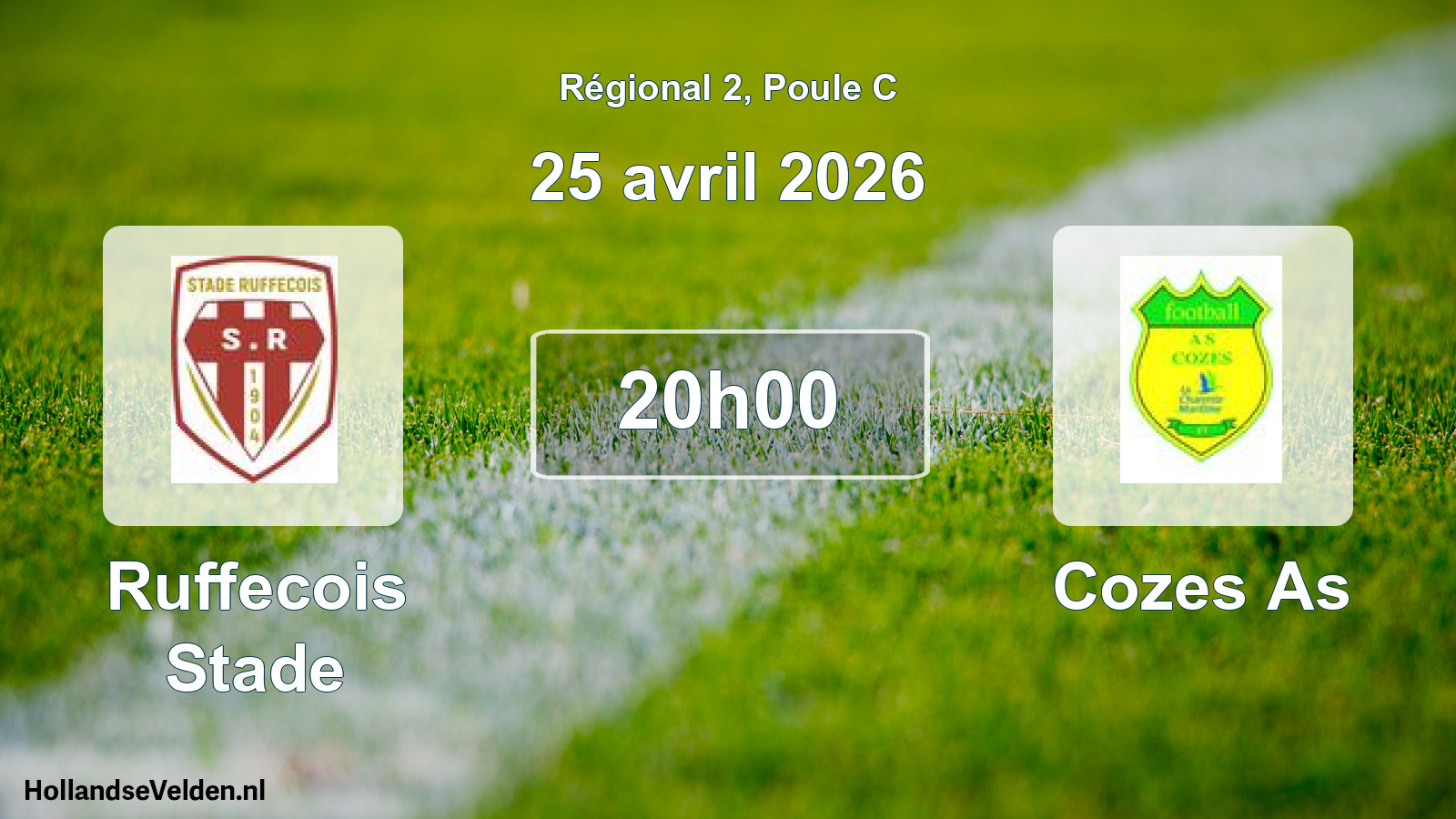 Geplande wedstrijd: Ruffecois Stade - Cozes As (25 april 2026)