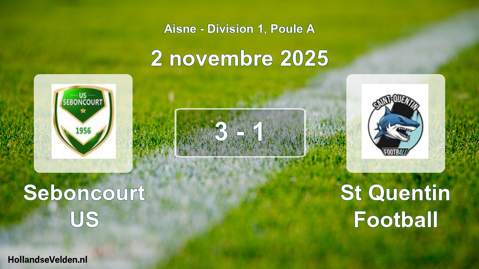 Gespeelde wedstrijd: Seboncourt US - St Quentin Football 3 - 1 (2 november 2025)