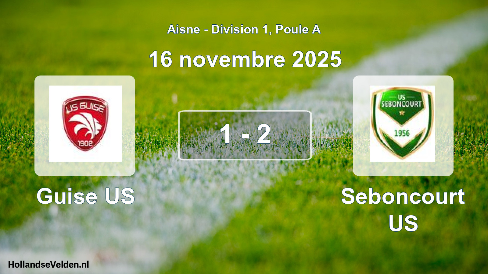 Total number of matches played: Guise US - Seboncourt US 1 - 2 (16 November 2025)