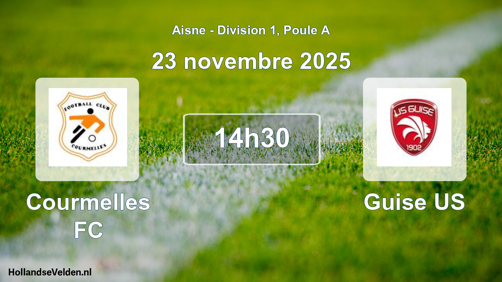 Match programmé: Courmelles FC - Guise US (23 novembre 2025)