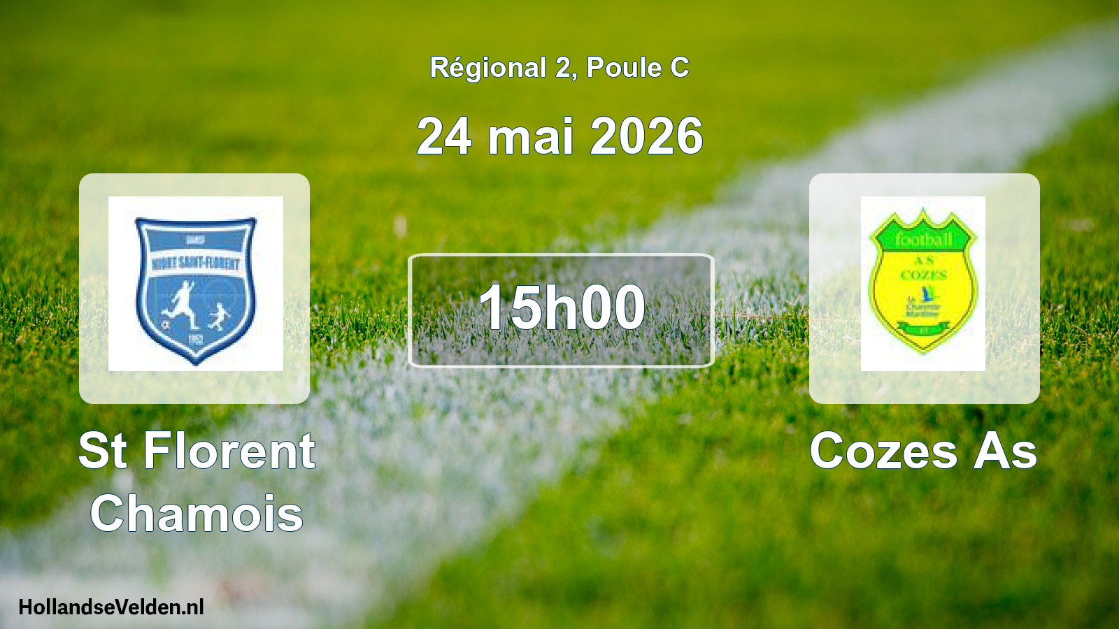 Geplande wedstrijd: St Florent Chamois - Cozes As (24 mai 2026)