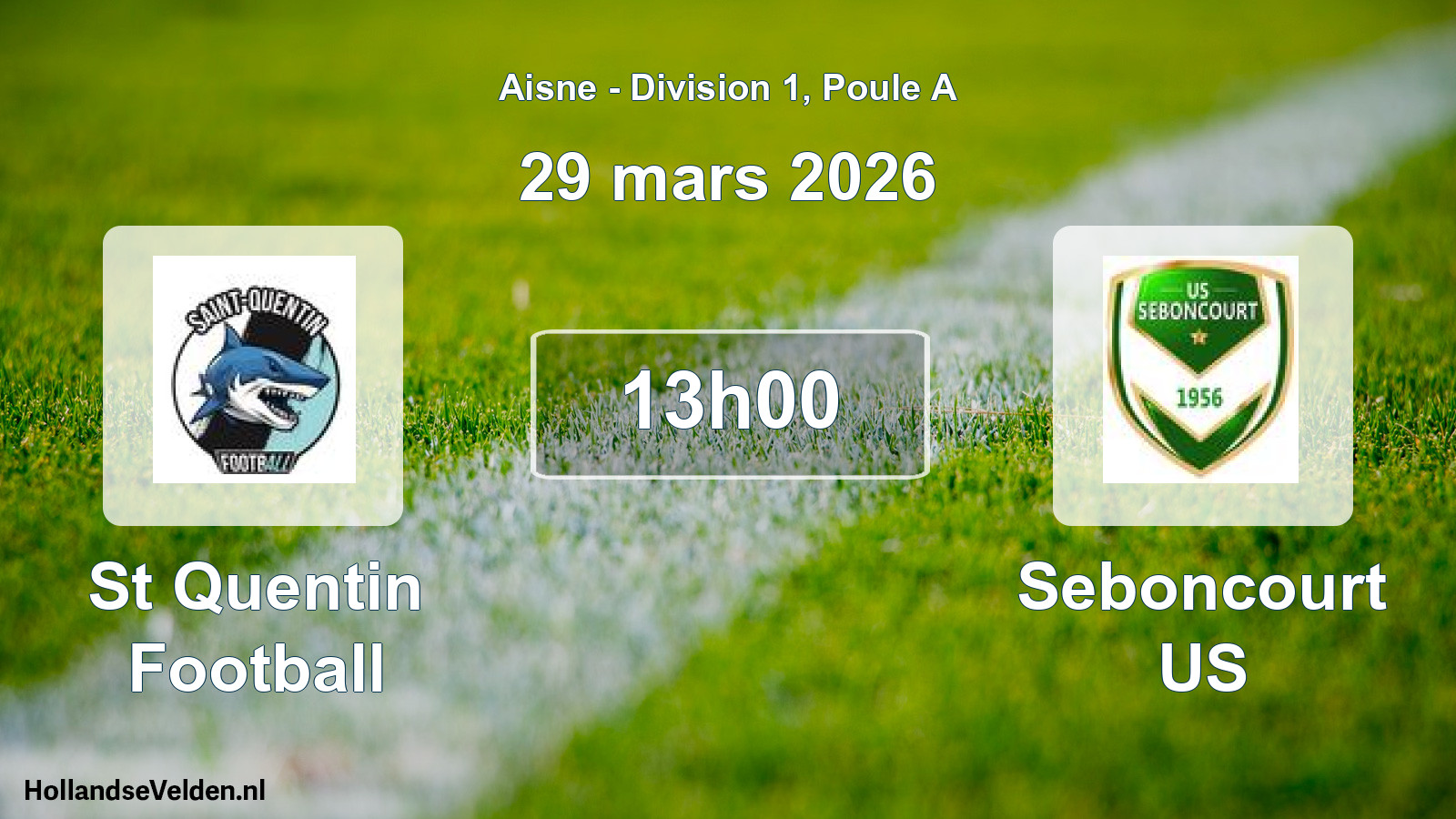 Geplande wedstrijd: St Quentin Football - Seboncourt US (29 maart 2026)