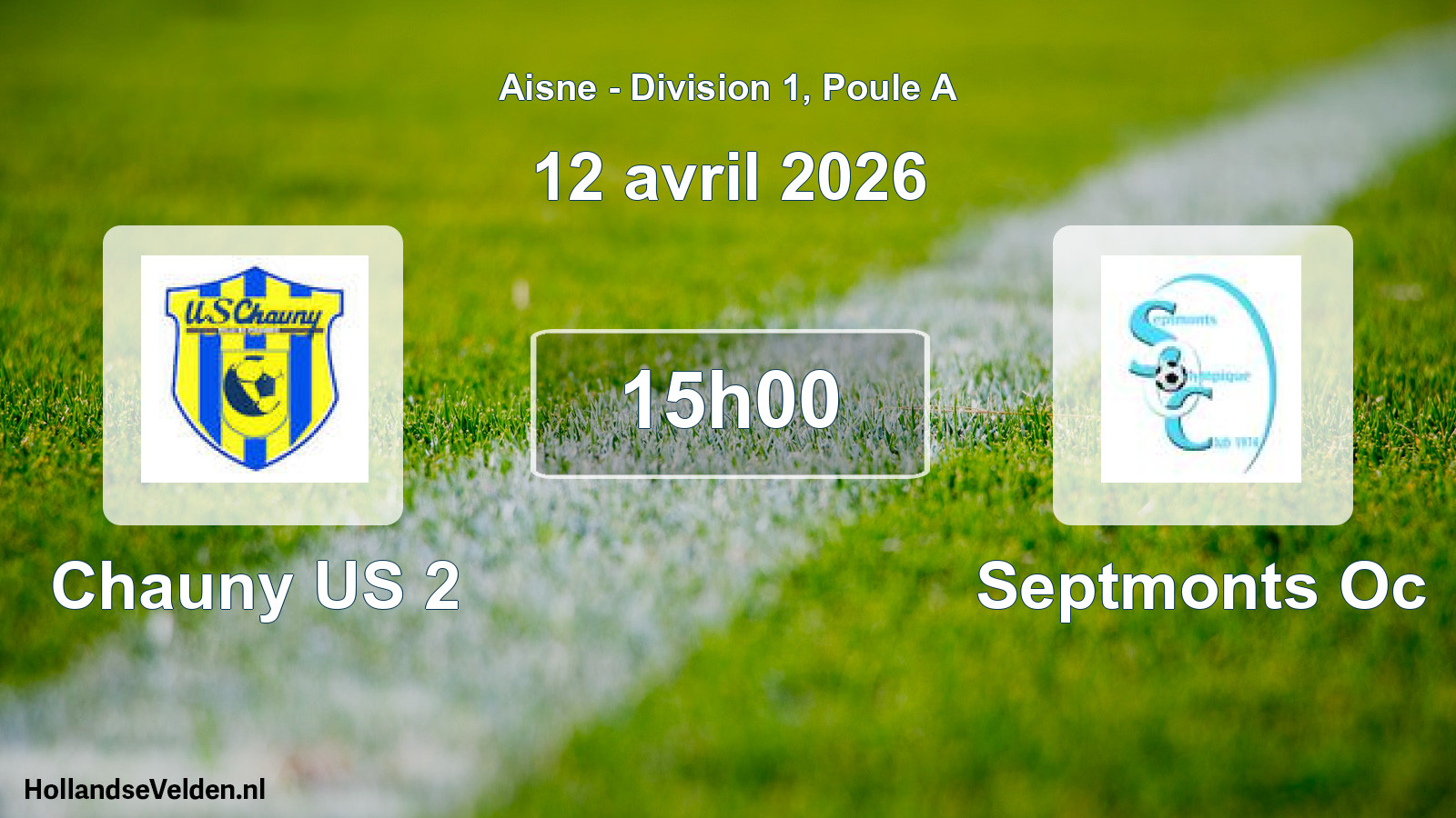 Match programmé: Chauny US 2 - Septmonts Oc (12 avril 2026)