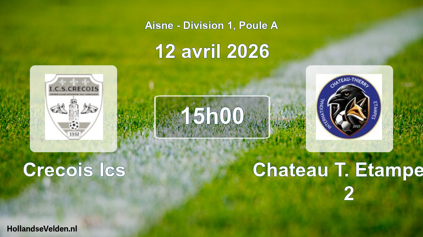 Match programmé: Crecois Ics - Chateau T. Etampes I 2 (12 avril 2026)