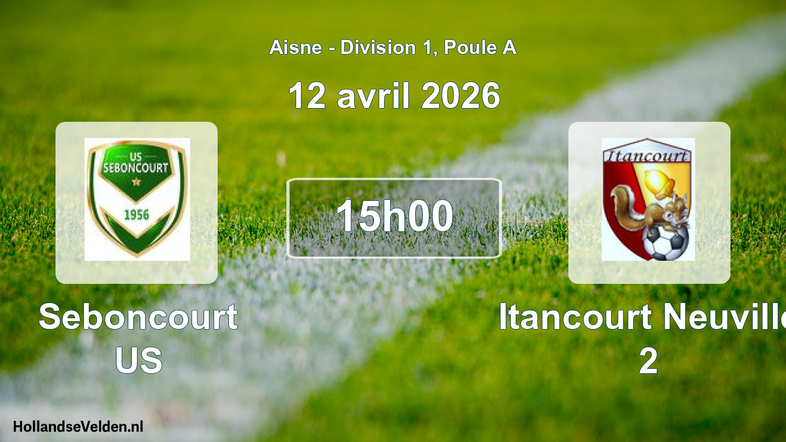 Match programmé: Seboncourt US - Itancourt Neuville 2 (12 avril 2026)
