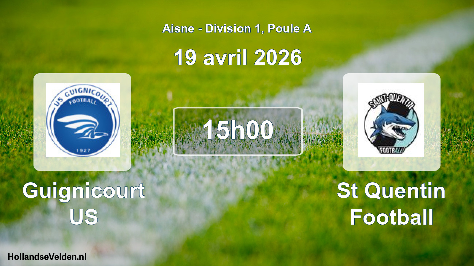Match programmé: Guignicourt US - St Quentin Football (19 avril 2026)