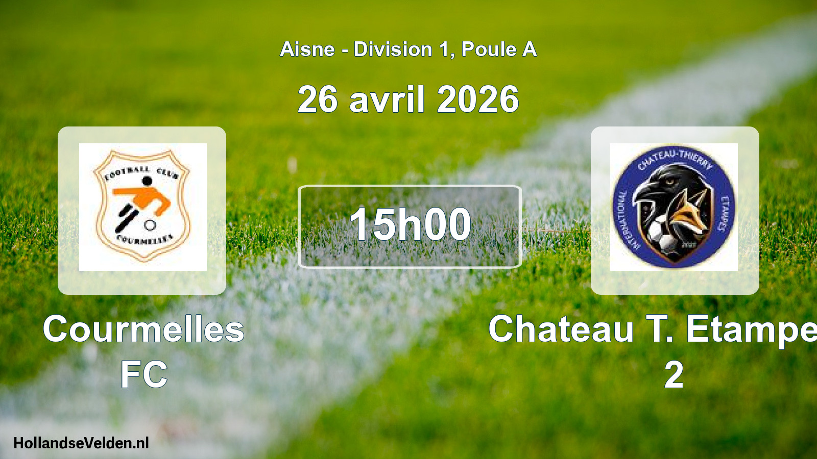 Geplande wedstrijd: Courmelles FC - Chateau T. Etampes I 2 (26 april 2026)