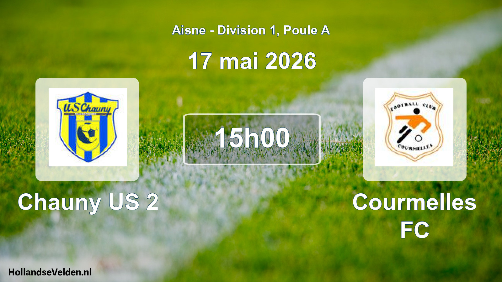 Match programmé: Chauny US 2 - Courmelles FC (17 mai 2026)