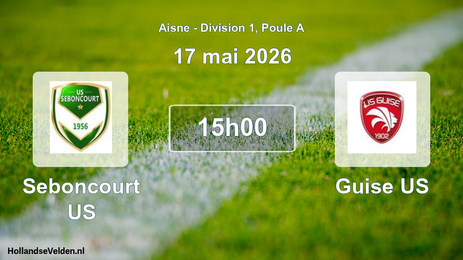 Match programmé: Seboncourt US - Guise US (17 mai 2026)