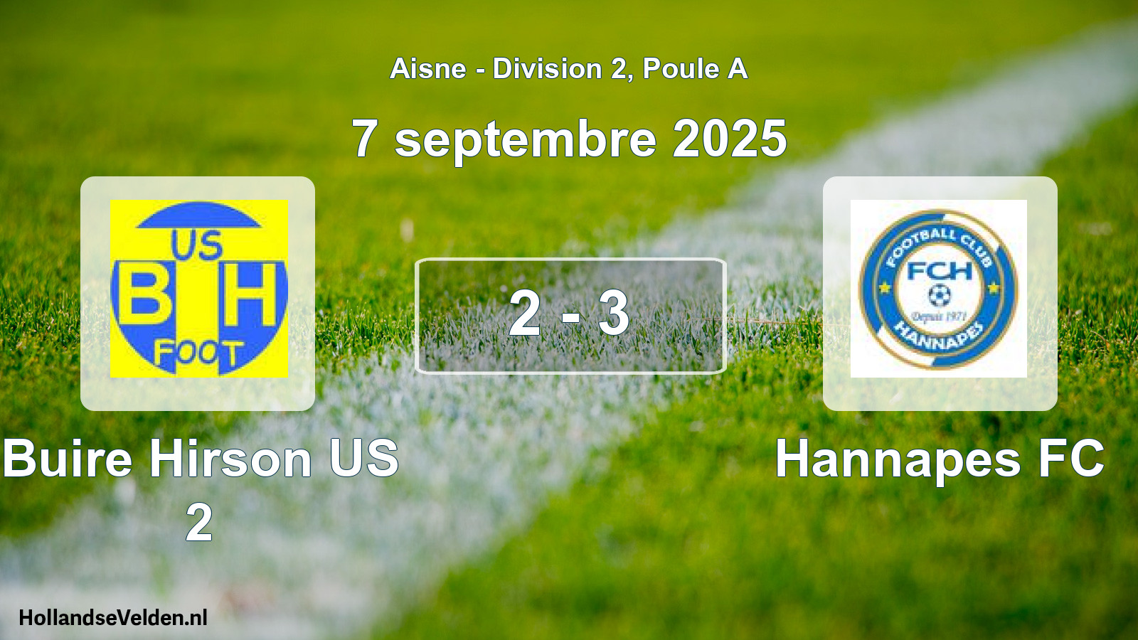 Match joué: Buire Hirson US 2 - Hannapes FC 2 - 3 (7 septembre 2025)