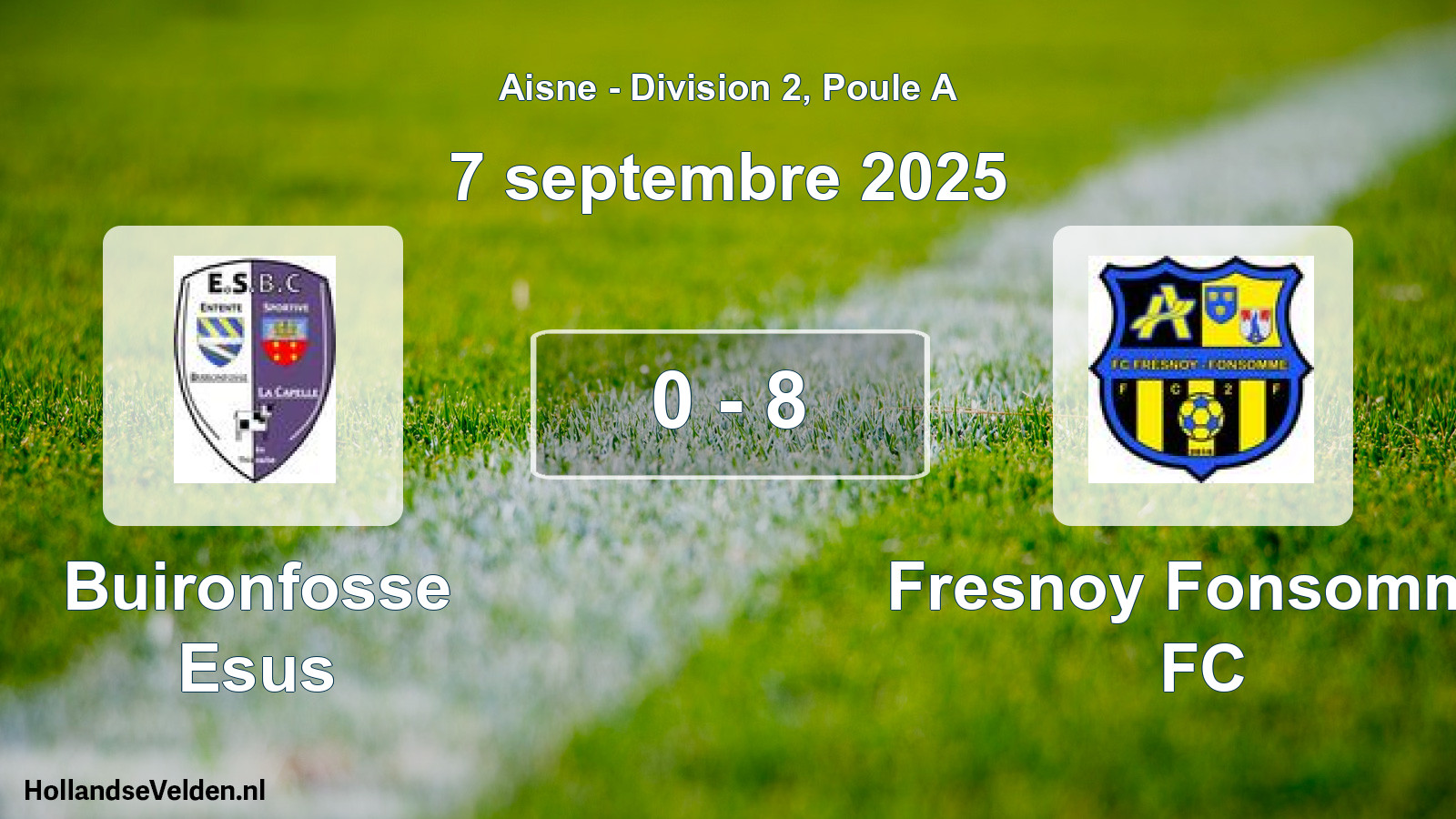 Gespeelde wedstrijd: Buironfosse Esus - Fresnoy Fonsomme FC 0 - 8 (7 september 2025)