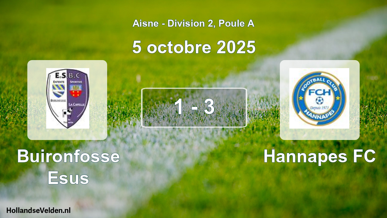 Gespeelde wedstrijd: Buironfosse Esus - Hannapes FC 1 - 3 (5 oktober 2025)