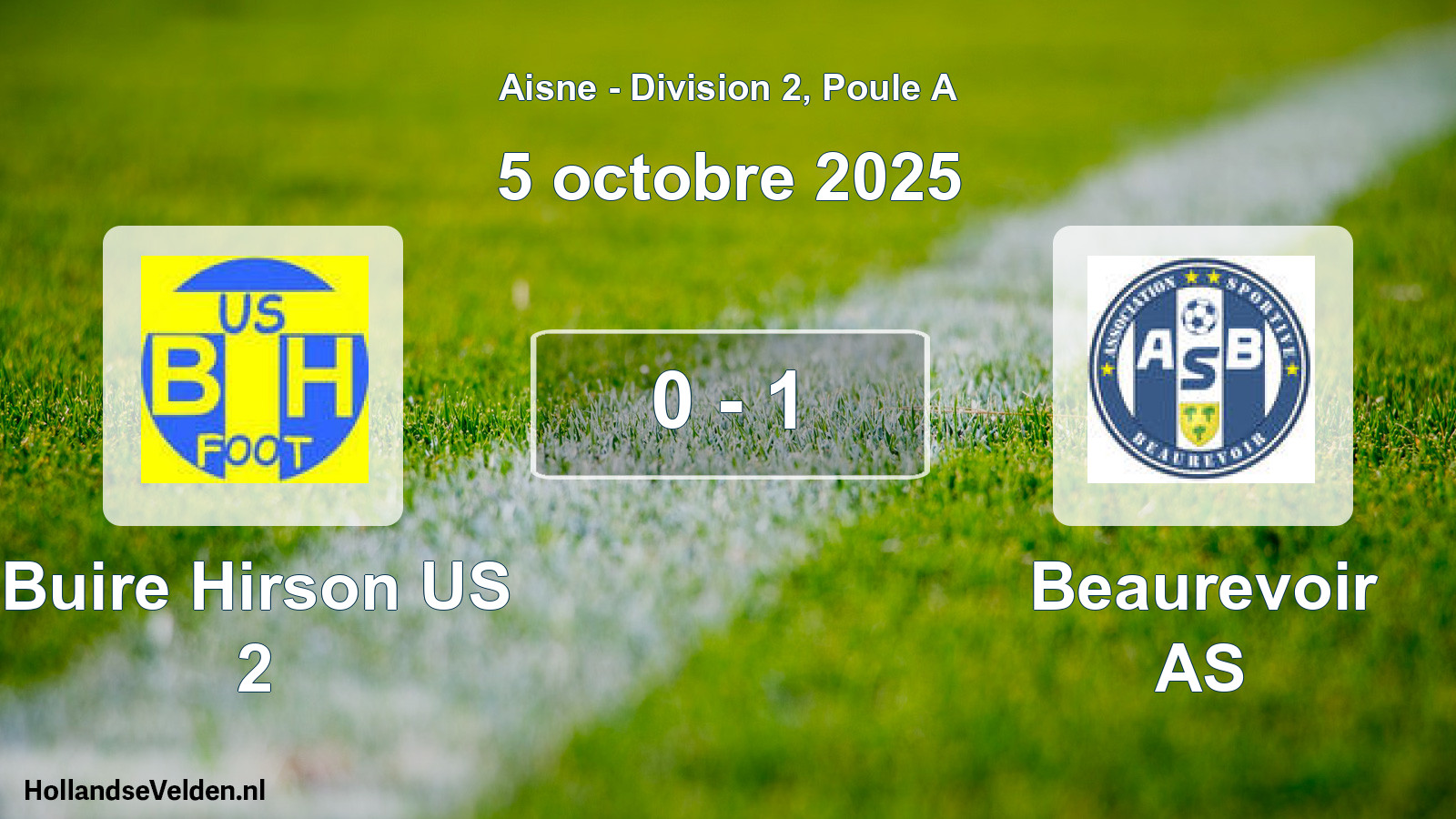 Gespeelde wedstrijd: Buire Hirson US 2 - Beaurevoir AS 0 - 1 (5 oktober 2025)