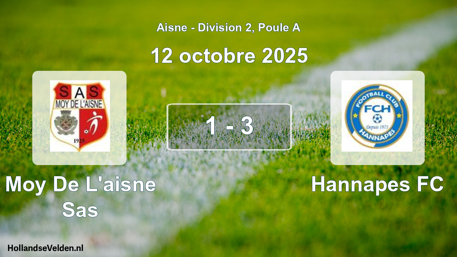 Match joué: Moy De L'aisne Sas - Hannapes FC 1 - 3 (12 octobre 2025)