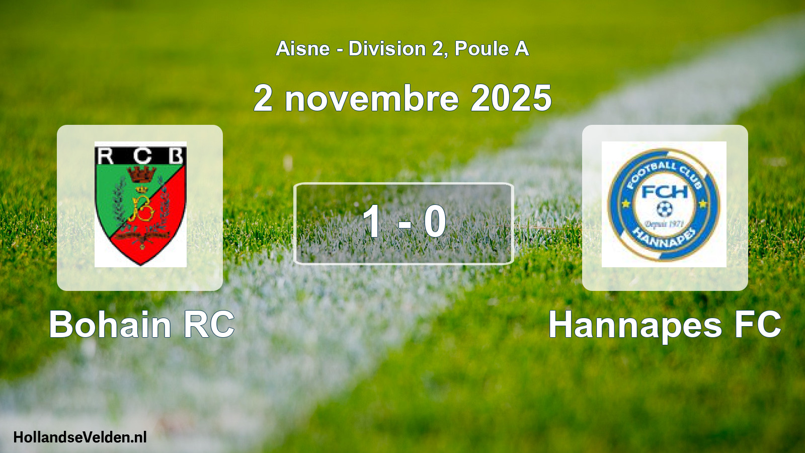 Gespeelde wedstrijd: Bohain RC - Hannapes FC 1 - 0 (2 november 2025)
