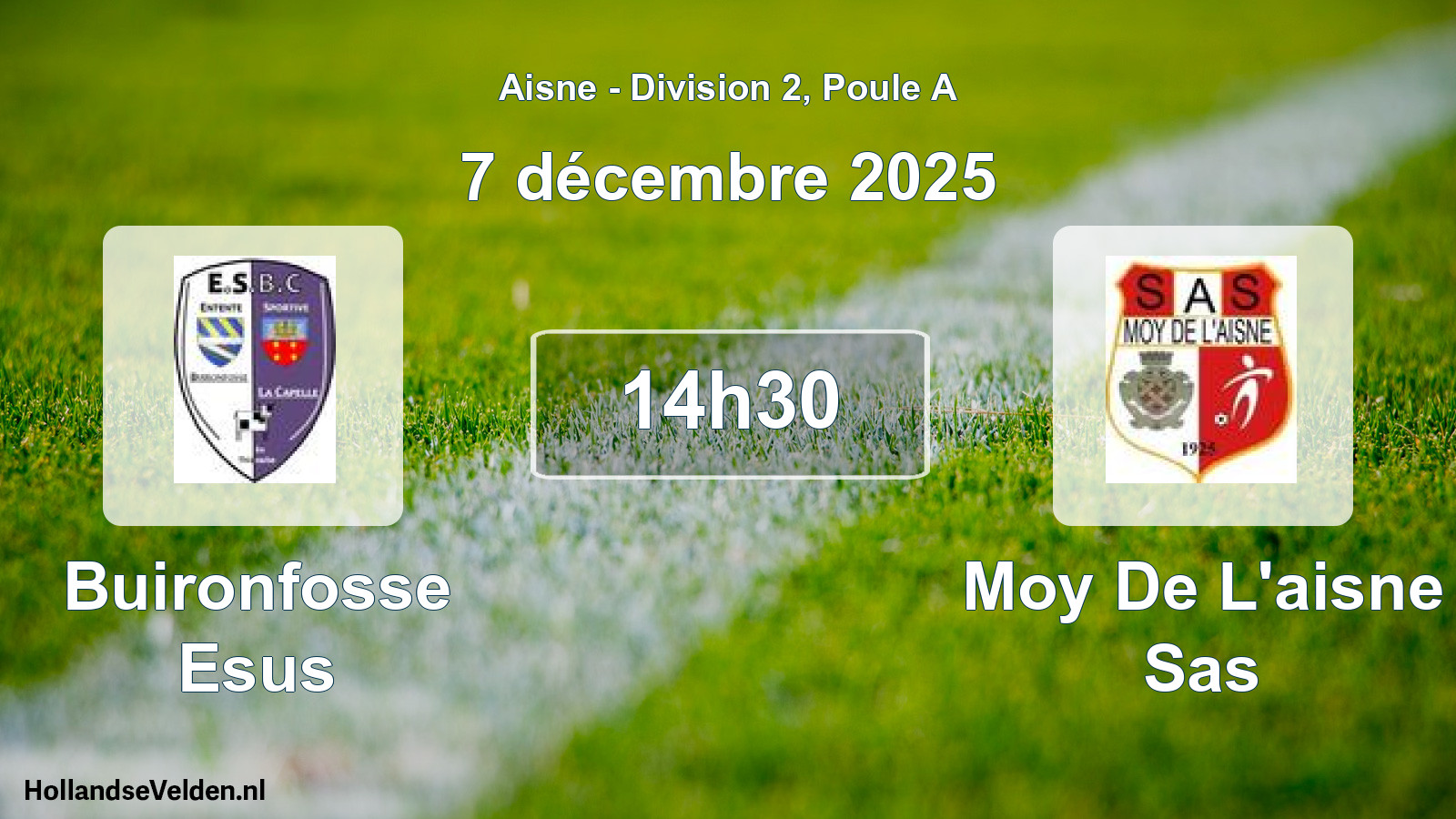 Match programmé: Buironfosse Esus - Moy De L'aisne Sas (7 décembre 2025)